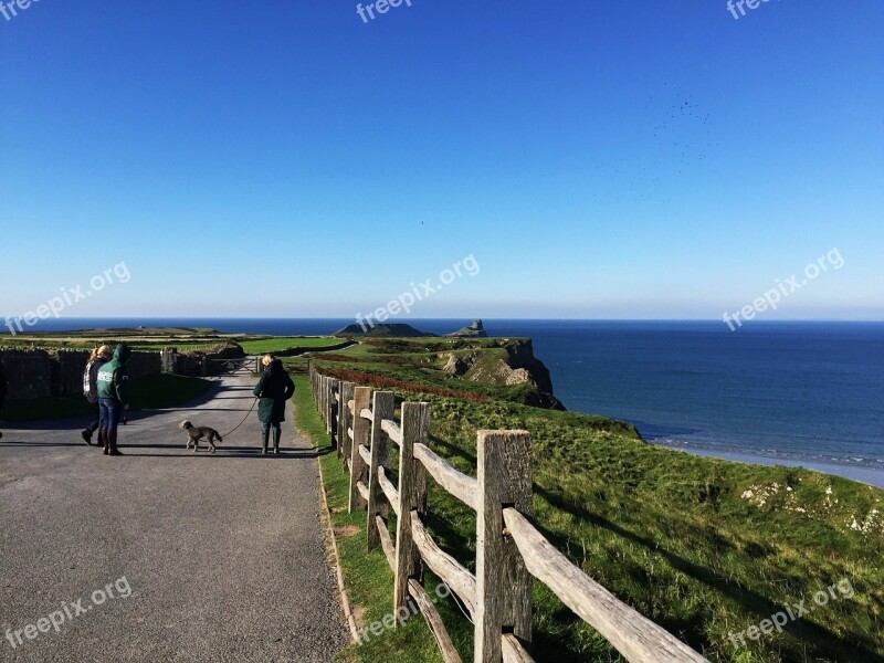 Rhossili Wales Sea Coast Gower