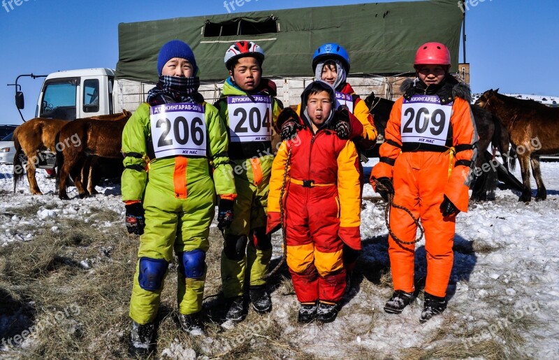 Kids Jokey Horse Race Race Mongolia