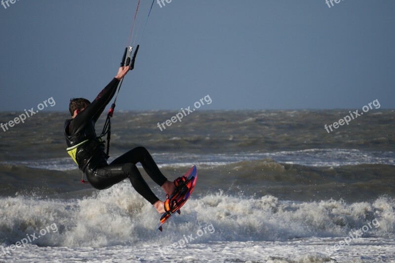 Kite Surf Kite Surfing Sea Ocean