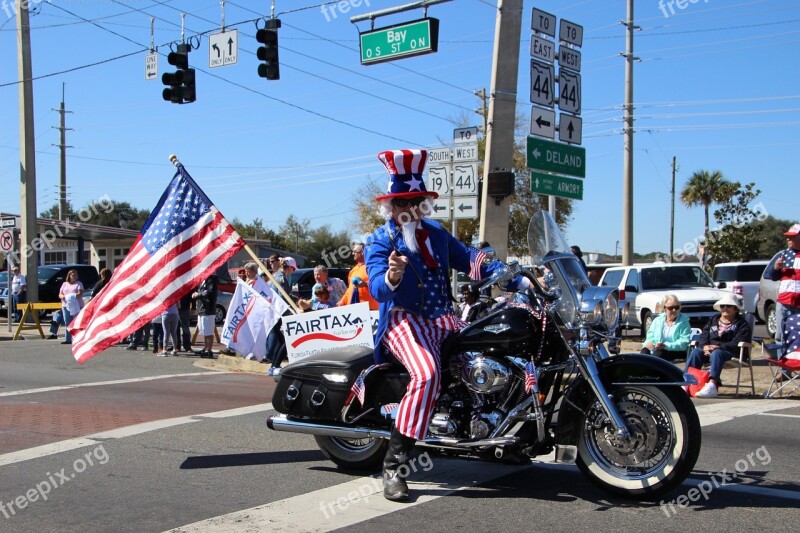 Uncle Sam Volunteers Parade Fairtax Motorcycle