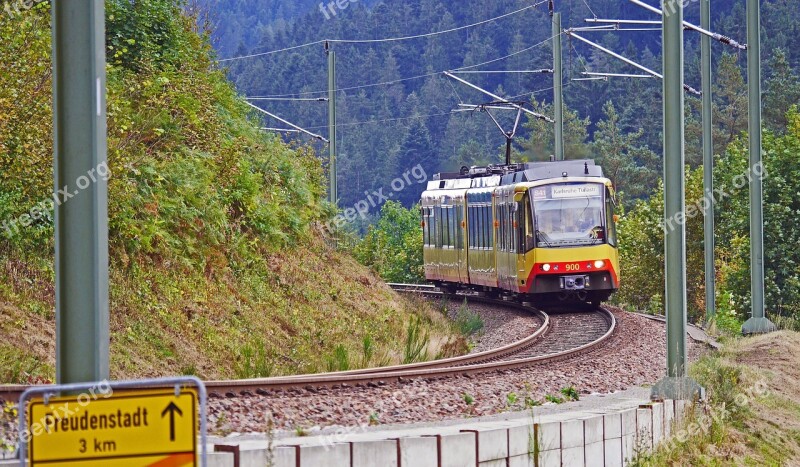 Light Rail Railway Line Northern Black Forest Slope Steep Track