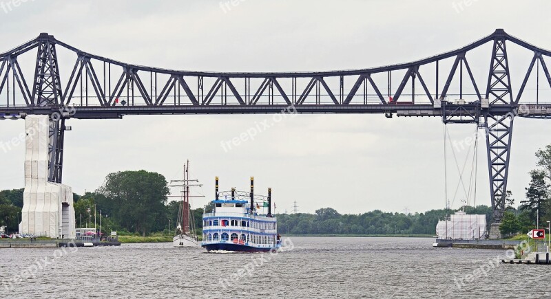 North America Rendsburg High Bridge Mississippi Steamer Louisiana Star