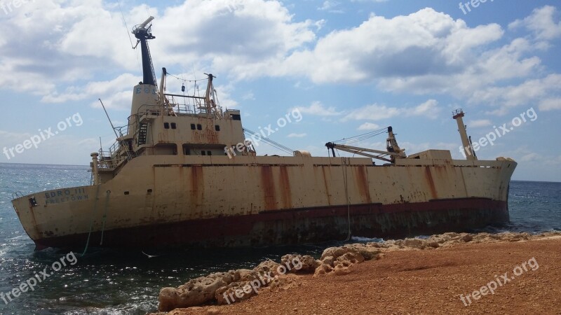 Shipwreck Rusted Old Nautical Maritime