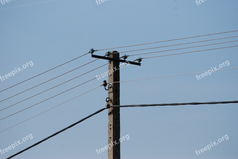 Pole Current Cables High Voltage Free Photos