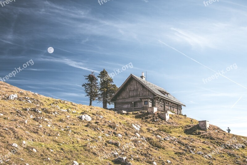 Mountain Chalet Sky Alps Nature