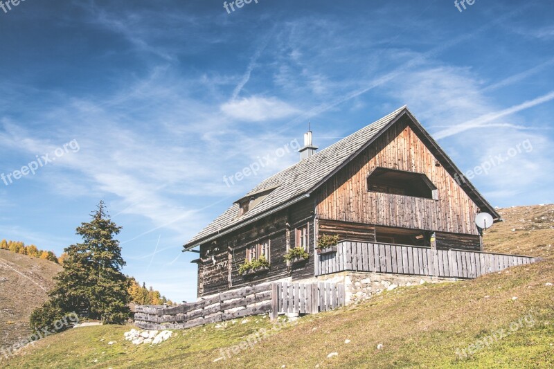 Mountain Chalet Sky Alps Nature