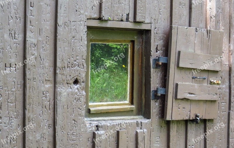 Window Shutter Old Nostalgia Log Cabin