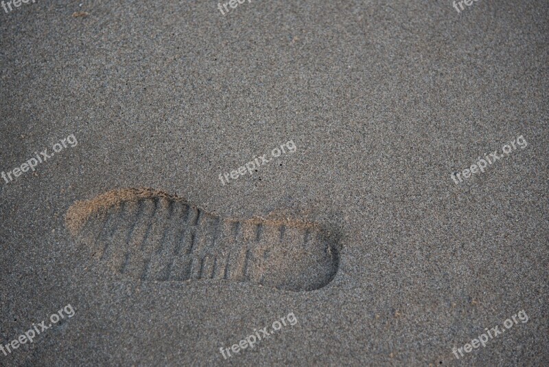 Footprint Leg Sand Beach Walk