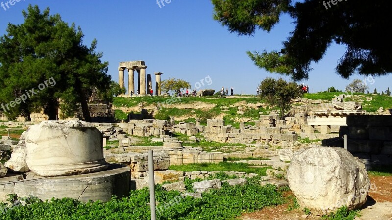 Greece Corinth Antiquity Places Of Interest Ruin