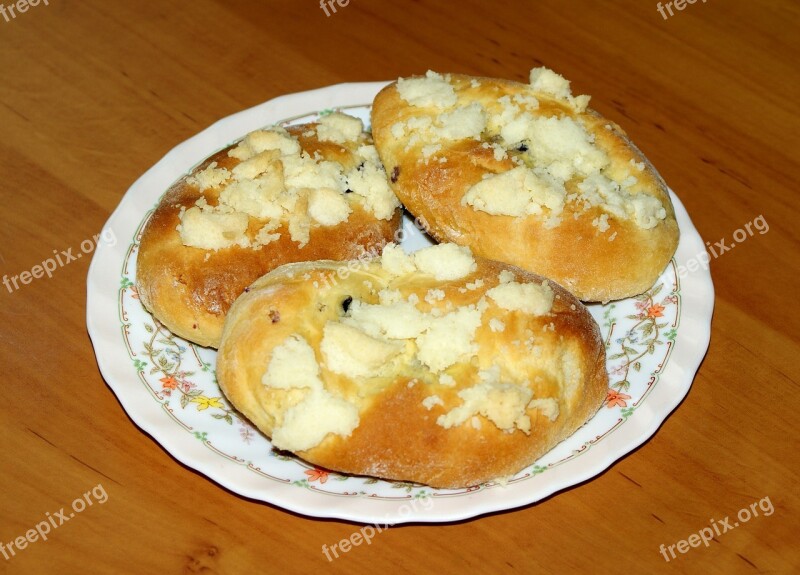 Rolls Bread Buns With Berries Bun With Berries Baked