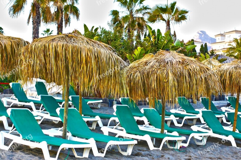 Beach Sun Loungers Marbella Costa Rest