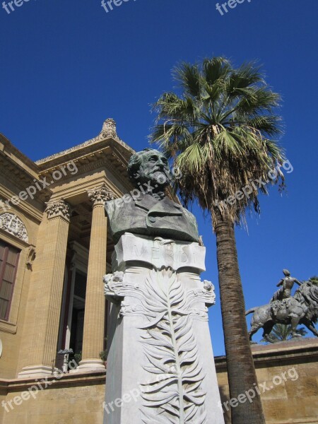 Verdi Giuseppe Verdi Bust Theater Palermo Palermo