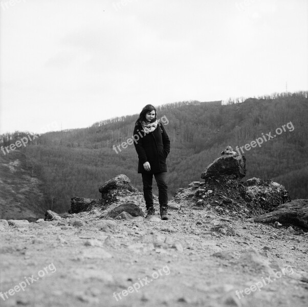 Girl Portrait Hiking Young Woman