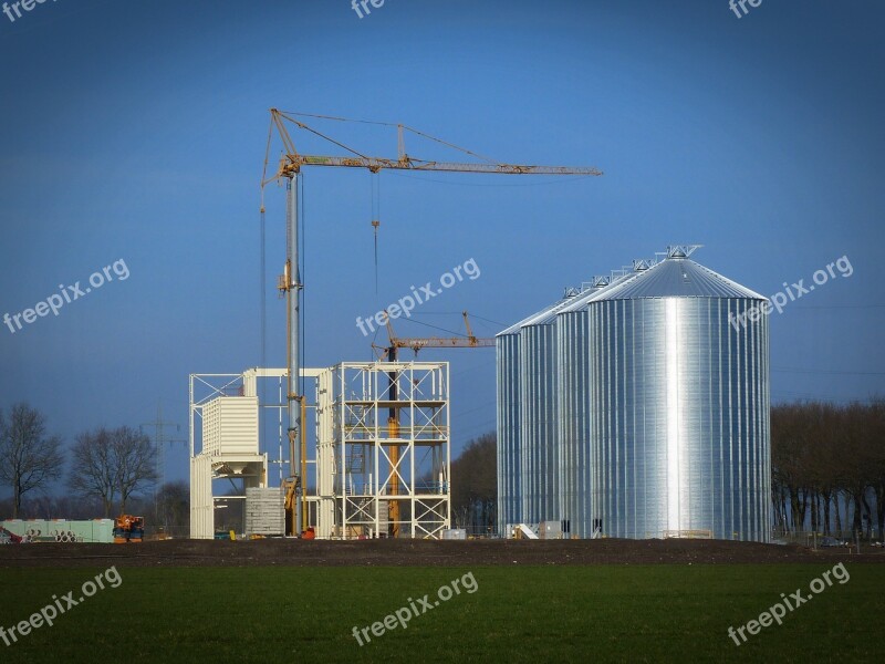 Site Silo New Building Crane Baukran