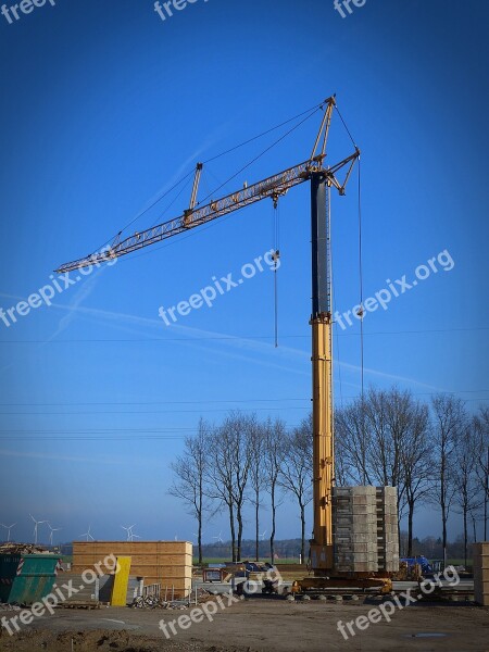 Crane Baukran Site Construction Work Boom