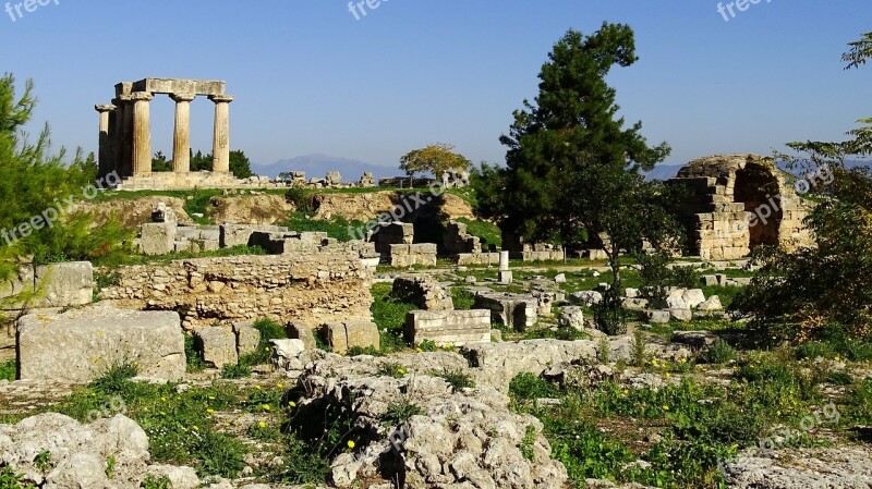 Greece Corinth Antiquity Places Of Interest Ruin