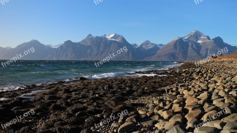 Arctic Ocean Mountains Landscape North Nature