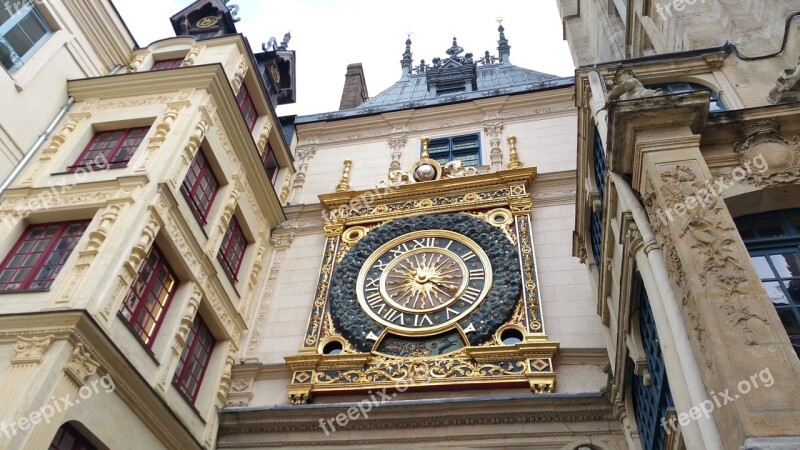 Middle Ages Clock Rouen Normandy Dial