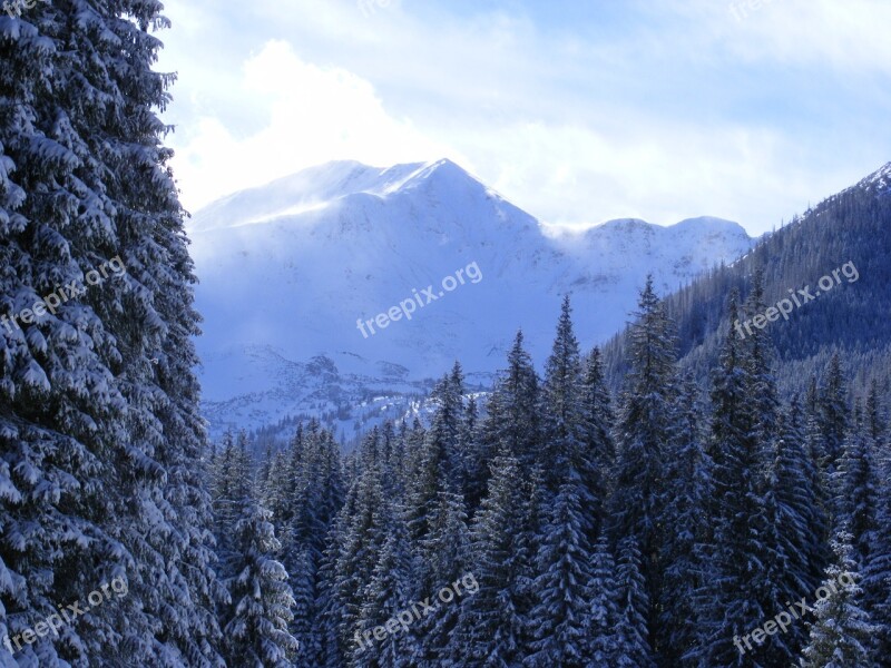 Winter Tatry Poland Kościeliska Valley Mountains