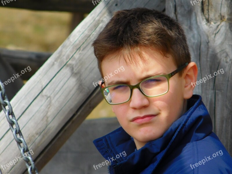 Guy Glasses Portrait Face Nose