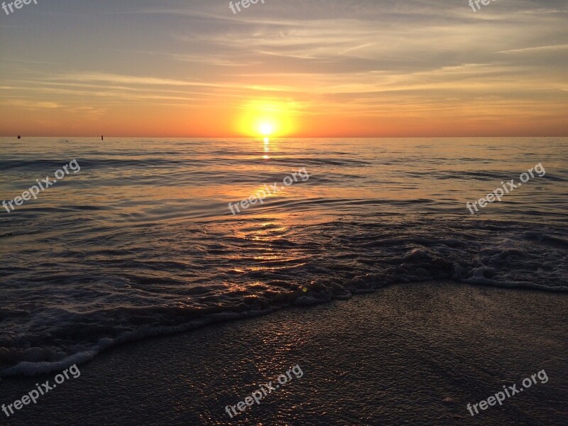 Sunset Beach Beach Sunset Ocean Evening