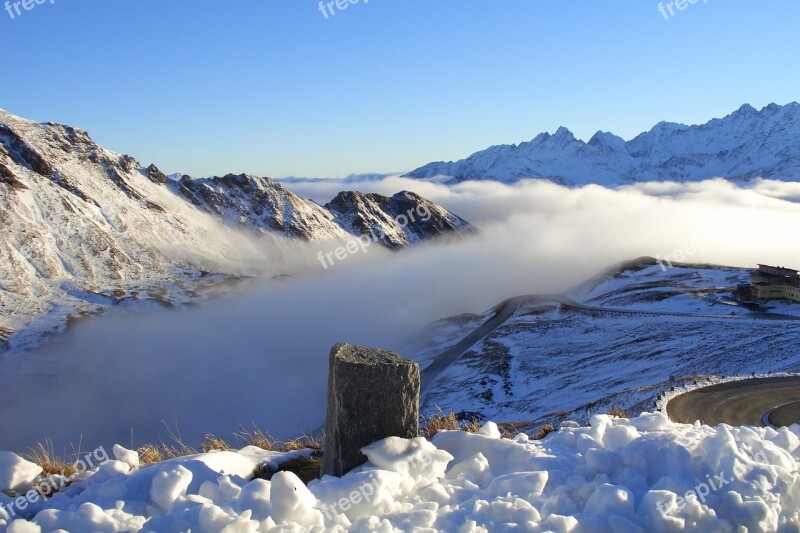 Mountains Grossglockner Fog Sun Snow