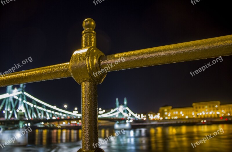 City Night Rail Bridge Urban