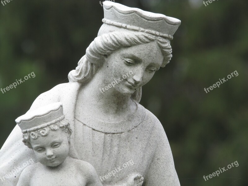 Statue Virgin Mary Religious Religion Madonna