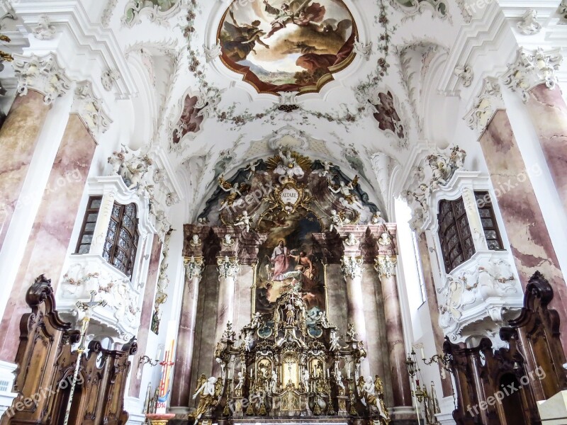 Church Nesselwang Inside Interior Chapel