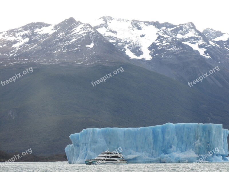 Mountain Glacier Boat Frozen River Ice