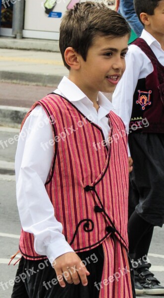 Greek Independence Day Parade Boy Marching Traditional