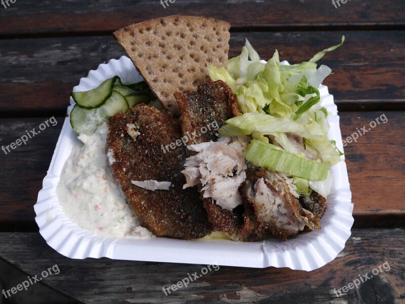 Herring Salad Food Wooden Table Free Photos