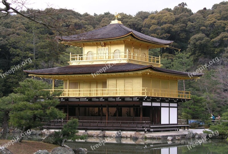 Gold Temple Kinkakuji Temple Japan Religion Tourism