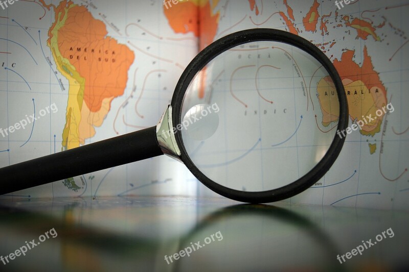 Magnifying Glass Map Geography Discover Expand