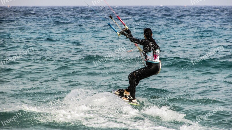 Kite Surf Extreme Sport Woman Athlete