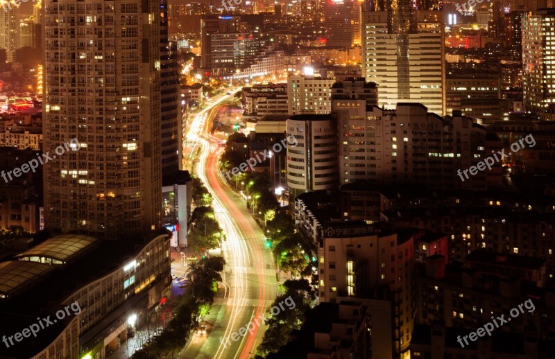 Night View Nikon City Long Exposure Ningbo