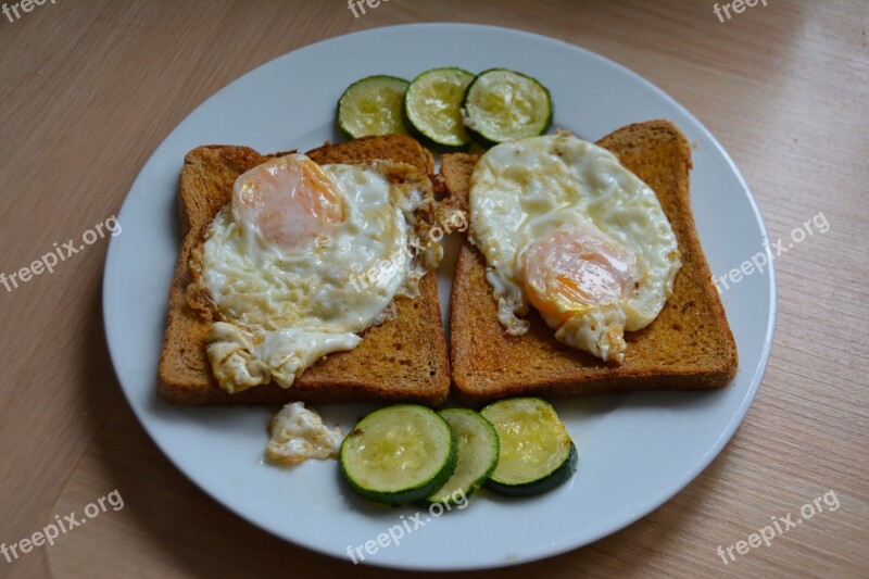 Egg On Toast Breakfast Food Bread Toast