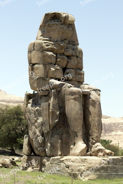 Agamemnon Colossi Of Memnon Statue Ruin Culture