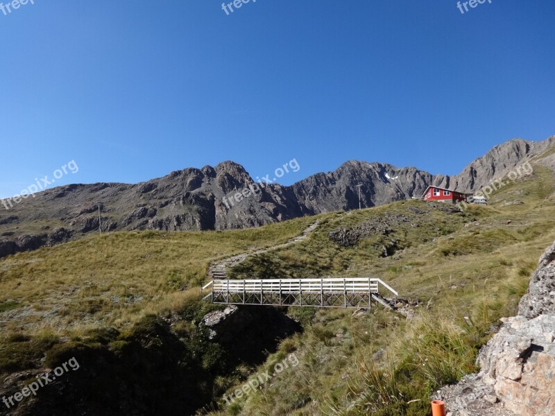 Ski Field Summer Southern Alps New Zealand Mountain