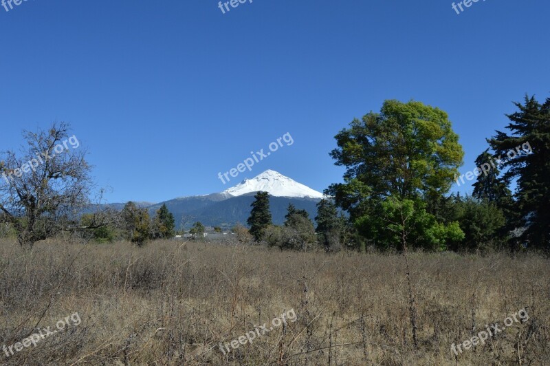 Popocatepetl Volcano Volcano Vulcan Mexico Mountain Landscape