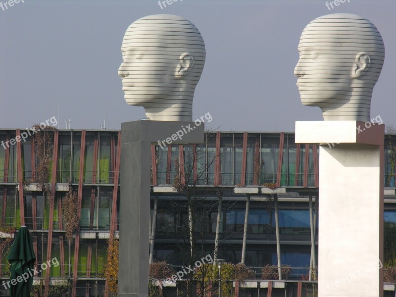 Humboldt University Adlershof Art Two Heads Free Photos