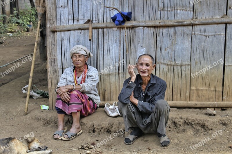 Couple North Thailand Mountain Folk Hill Tribes Local