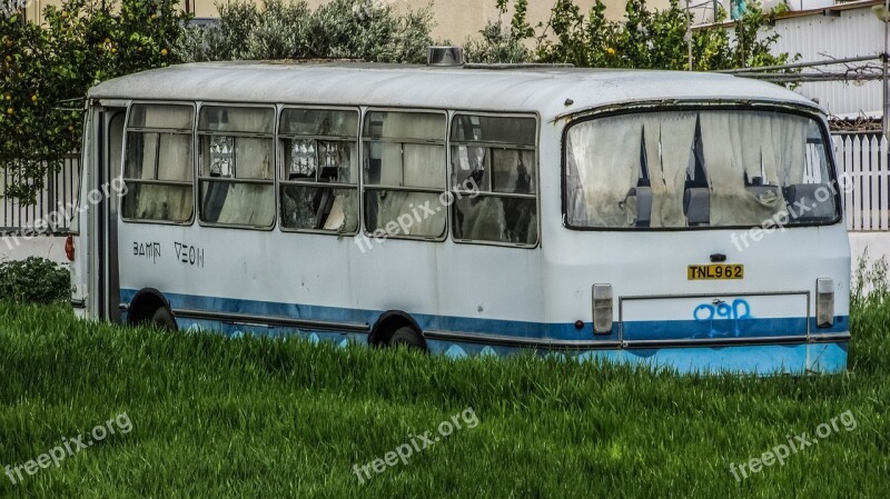 Old Bus Abandoned Rusty Broken Aged