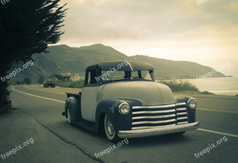 Vintage Car Beach Ocean Vintage Beach