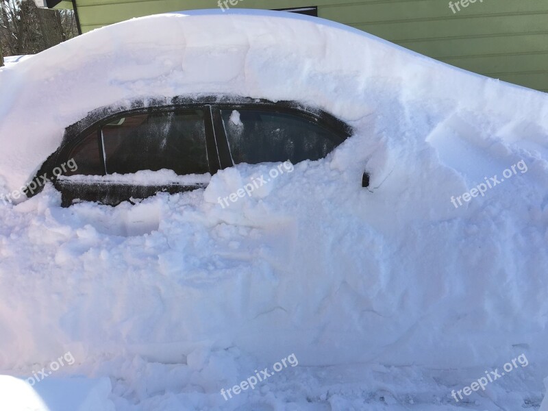 Snow Blizzard Snowstorm Winter Car