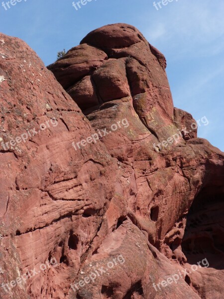 Red Sandstone Rock Mountain Red Stoneware Priorat