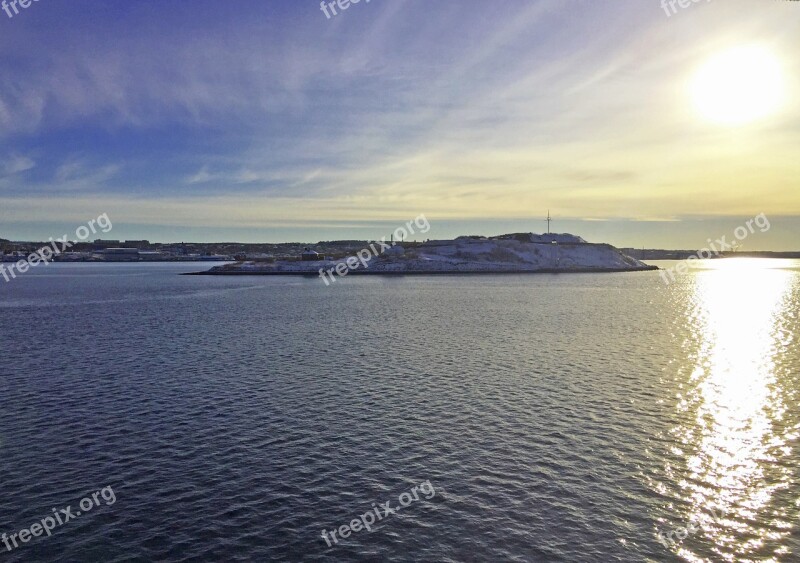 Halifax Nova Scotia Harbour Georges Island Sun