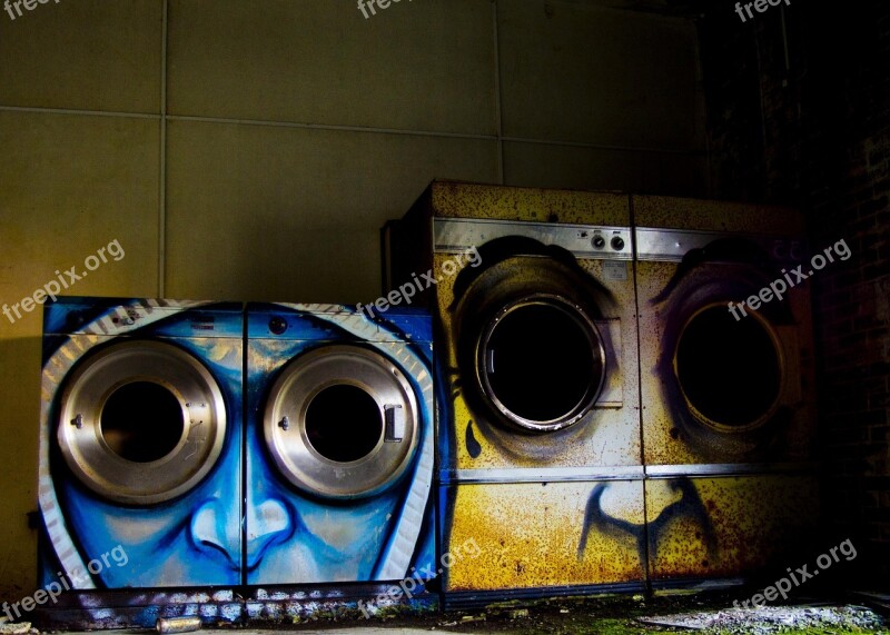 Graffiti Washing Machine Face Free Photos