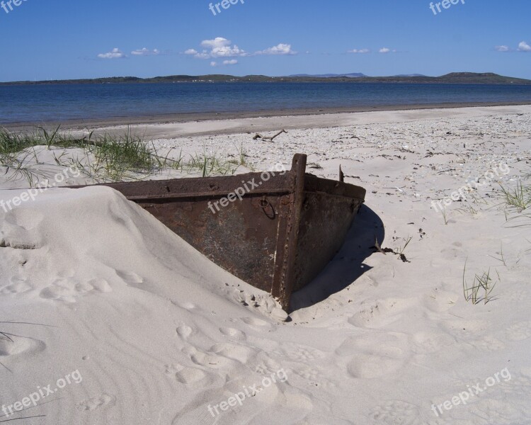 Boat Sand Beach Shipwreck Free Photos