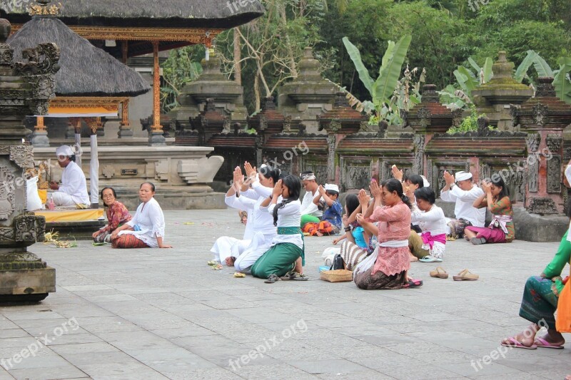 Bali Praying Religion Temple Indonesia